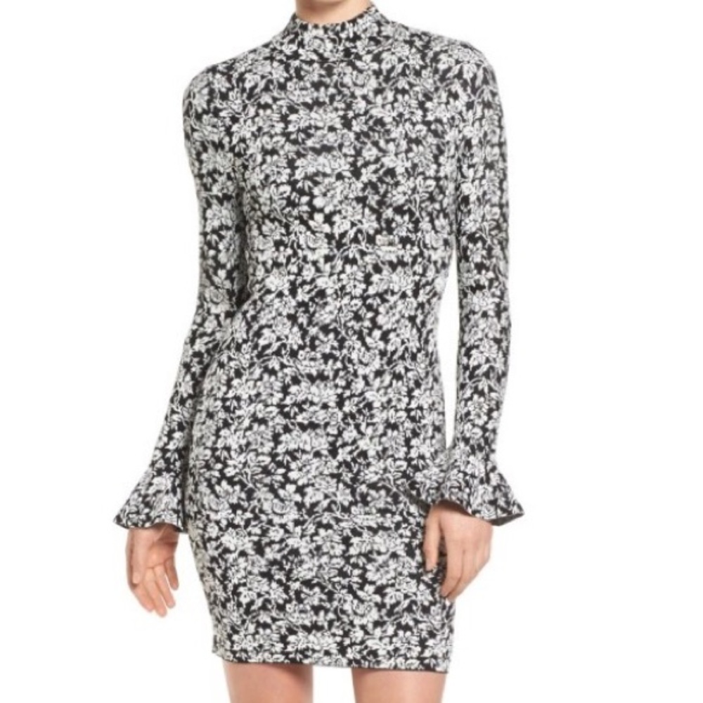 MICHAEL KORS Floral Bell Sleeve Knit Dress